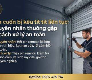 Cửa cuốn bị kêu tít tít liên tục: nguyên nhân thường gặp và cách xử lý an toàn