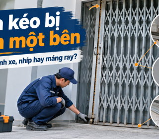 Cửa kéo bị lệch một bên: Kiểm tra bánh xe, nhíp hay ray?