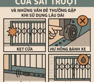 Cửa sắt trượt và những vấn đề thường gặp khi sử dụng lâu dài