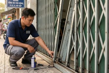 Chuyên Sửa Cửa Sắt Kéo Đài Loan Bị Rít, Trật Đường Ray Tại Quận Gò Vấp