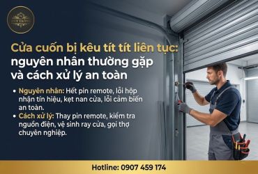 Cửa cuốn bị kêu tít tít liên tục: nguyên nhân thường gặp và cách xử lý an toàn