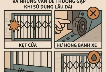 Cửa sắt trượt và những vấn đề thường gặp khi sử dụng lâu dài