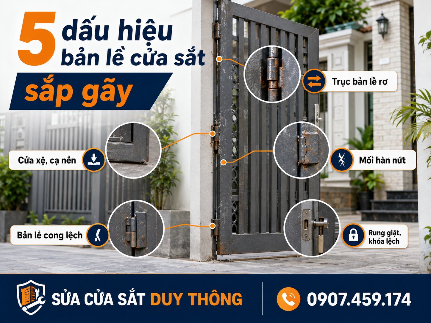 Sửa bản lề cửa sắt tận nơi tại TP.HCM