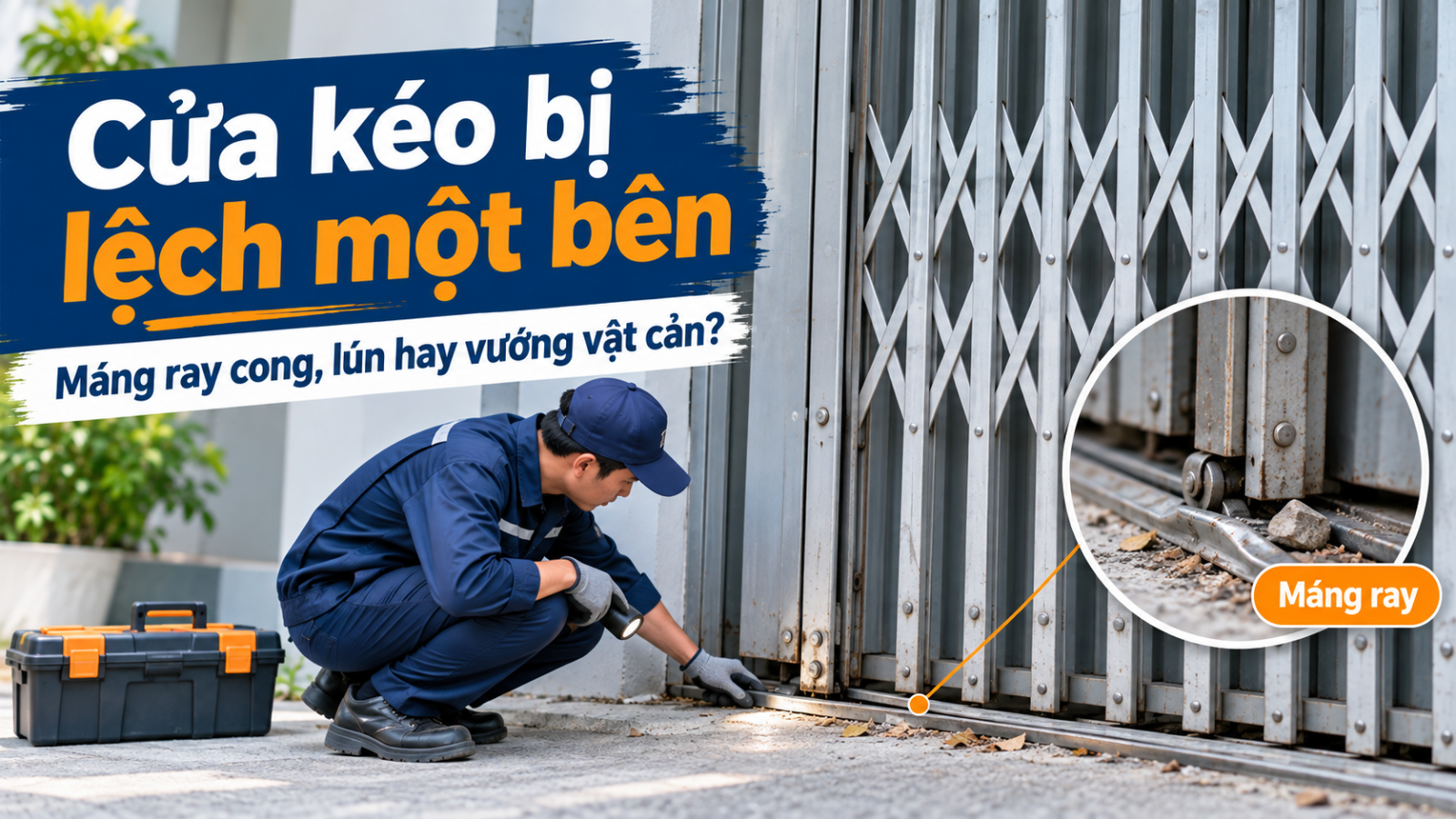 Vệ sinh máng ray giúp cửa kéo vận hành cân và nhẹ
