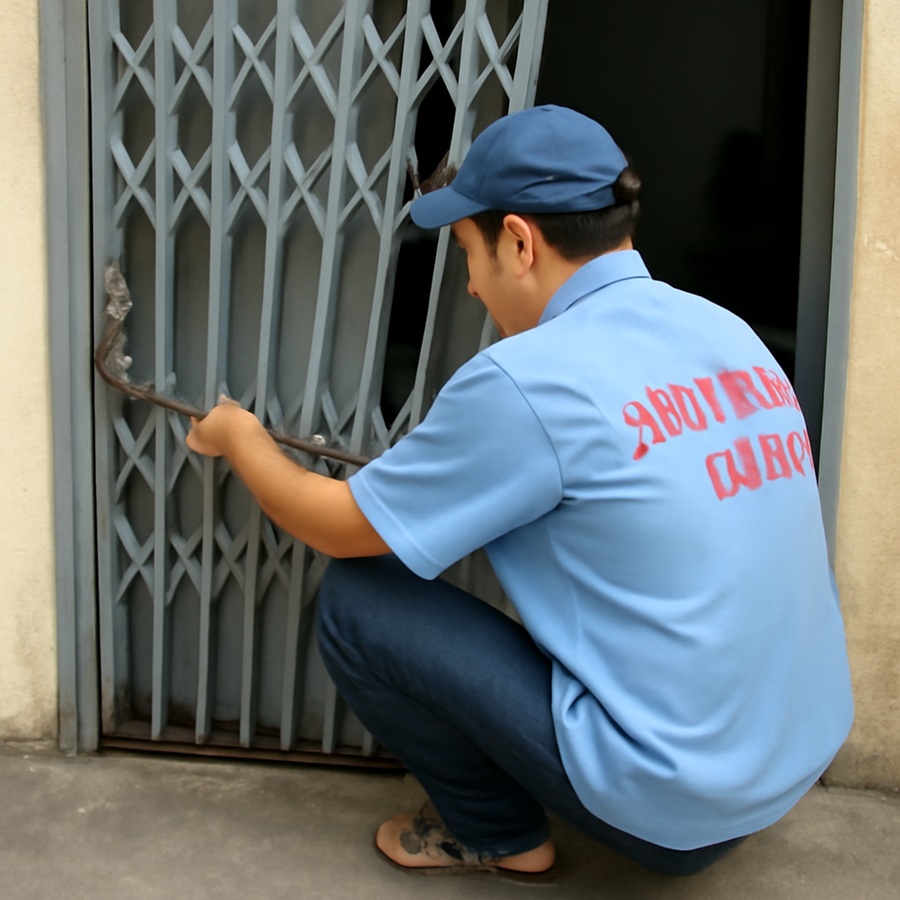 thợ sửa cửa sắt bị kẹt